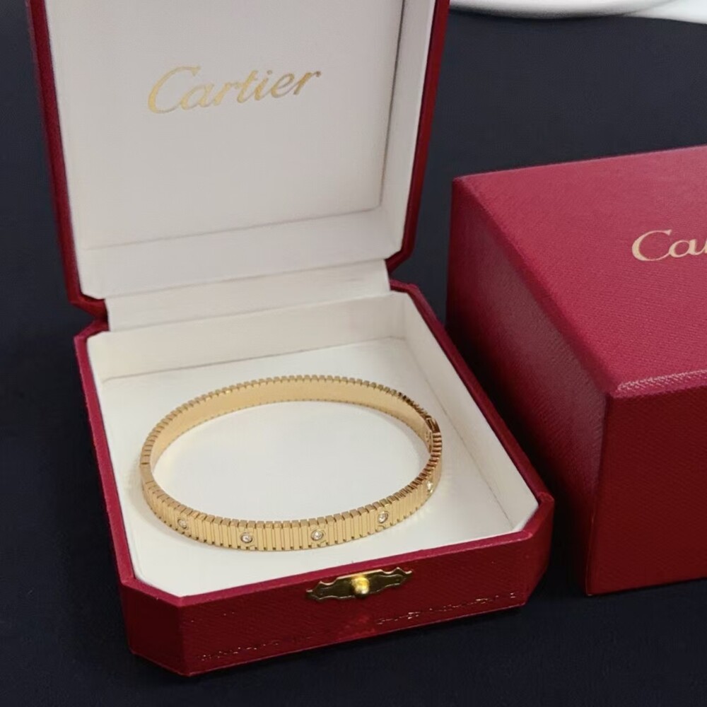 Cartier Textured Sparkle Bangle Bracelet